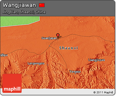 Political 3D Map of Wangjiawan