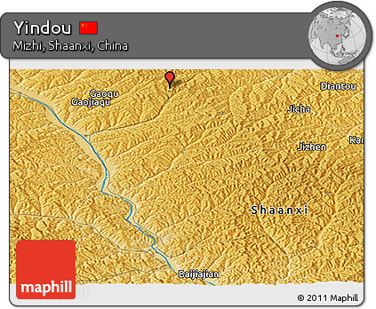 Physical Panoramic Map of Yindou