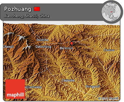 Physical 3D Map of Pozhuang