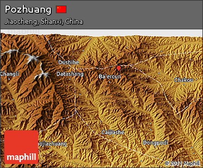 Physical 3D Map of Pozhuang