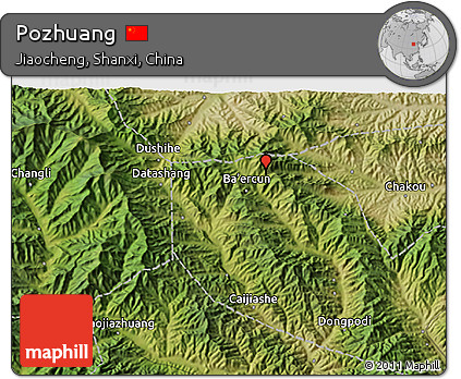 Satellite 3D Map of Pozhuang