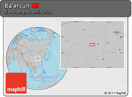 Gray Location Map of Ba'ercun
