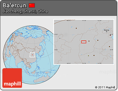 Gray Location Map of Ba'ercun