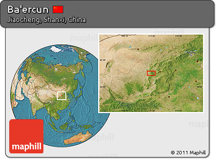 Satellite Location Map of Ba'ercun