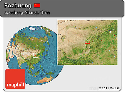 Satellite Location Map of Pozhuang