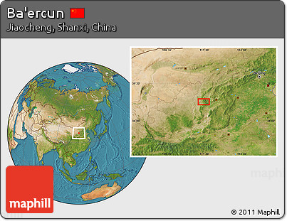 Satellite Location Map of Ba'ercun