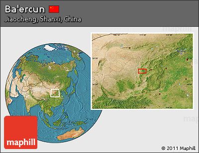 Satellite Location Map of Ba'ercun