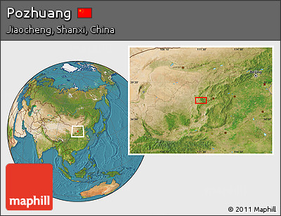 Satellite Location Map of Pozhuang