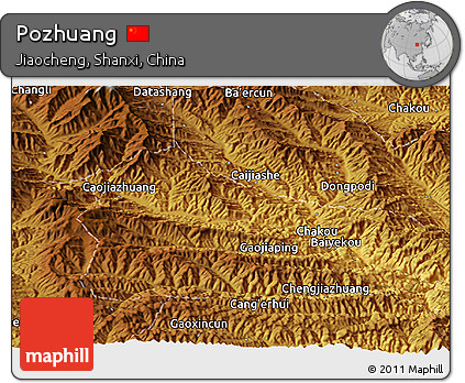 Physical Panoramic Map of Pozhuang