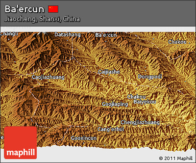 Physical Panoramic Map of Ba'ercun