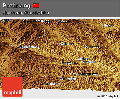 Physical Panoramic Map of Pozhuang