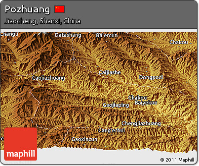 Physical Panoramic Map of Pozhuang