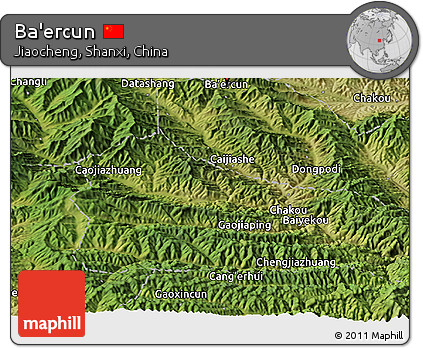 Satellite Panoramic Map of Ba'ercun