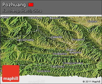 Satellite Panoramic Map of Pozhuang