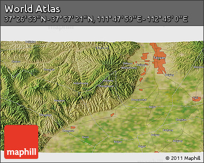 Satellite 3D Map of the Area around 37° 42' 7" N, 112° 16' 30" E