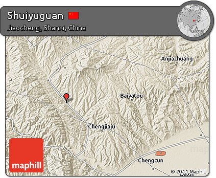 Shaded Relief 3D Map of Shuiyuguan