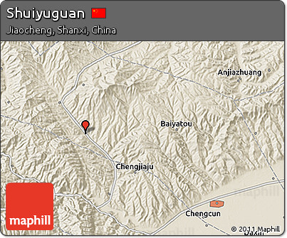 Shaded Relief 3D Map of Shuiyuguan