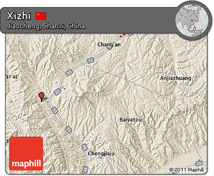 Shaded Relief Map of Xizhi