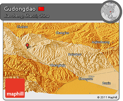 Political Panoramic Map of Gudongdao