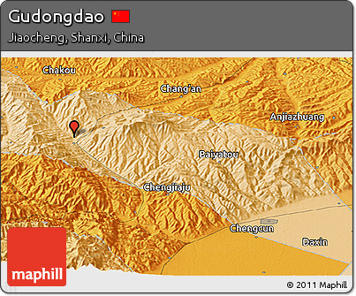 Political Panoramic Map of Gudongdao