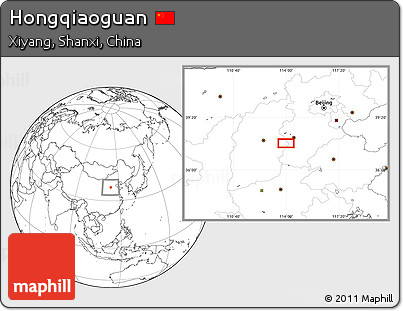 Blank Location Map of Hongqiaoguan