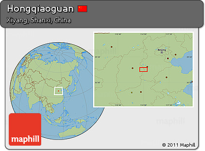 Savanna Style Location Map of Hongqiaoguan