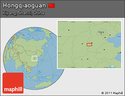 Savanna Style Location Map of Hongqiaoguan