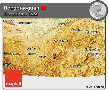 Physical Panoramic Map of Hongqiaoguan