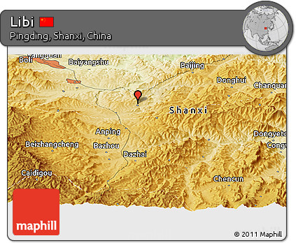 Physical Panoramic Map of Libi