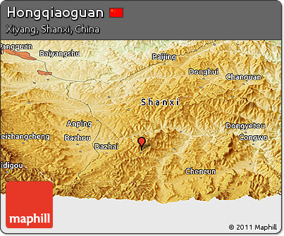Physical Panoramic Map of Hongqiaoguan