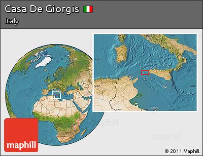 Satellite Location Map of Casa De Giorgis