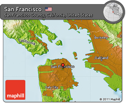 Physical Map of San Francisco