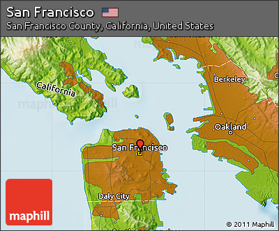 Physical Map of San Francisco