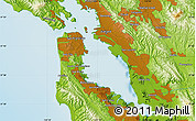 Physical Map of the area around 37° 42' 7" N, 122° 19' 29" W