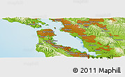 Physical Panoramic Map of Gold Mine Hill