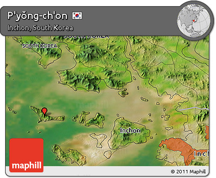 Satellite 3D Map of P'yŏng-ch'on