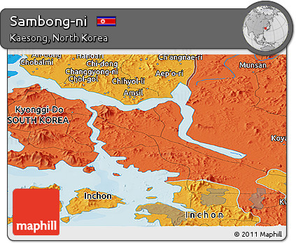 Political Panoramic Map of Sambong-ni