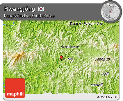 Physical 3D Map of Hwangjŏng