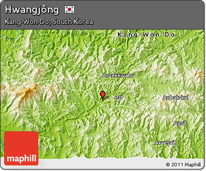 Physical 3D Map of Hwangjŏng