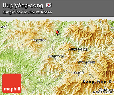 Physical 3D Map of Hup'yŏng-dong