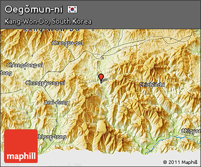 Physical 3D Map of Oegŏmun-ni