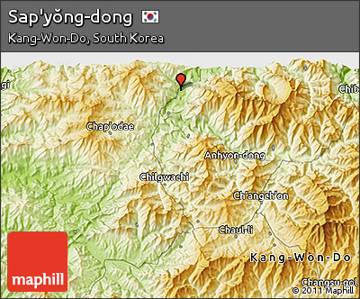 Physical 3D Map of Sap'yŏng-dong