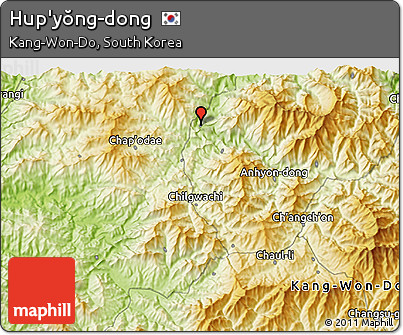 Physical 3D Map of Hup'yŏng-dong