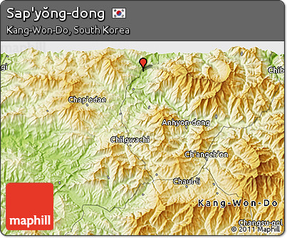 Physical 3D Map of Sap'yŏng-dong