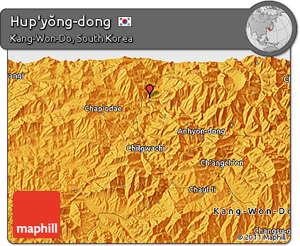 Political 3D Map of Hup'yŏng-dong