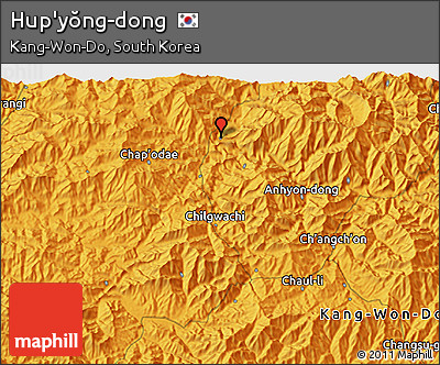 Political 3D Map of Hup'yŏng-dong