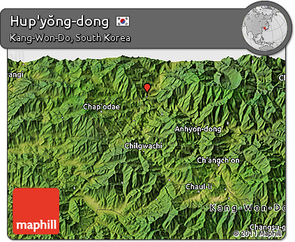 Satellite 3D Map of Hup'yŏng-dong