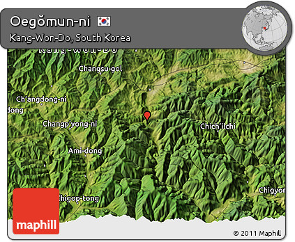 Satellite 3D Map of Oegŏmun-ni