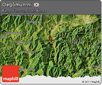 Satellite 3D Map of Oegŏmun-ni