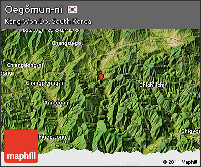 Satellite 3D Map of Oegŏmun-ni